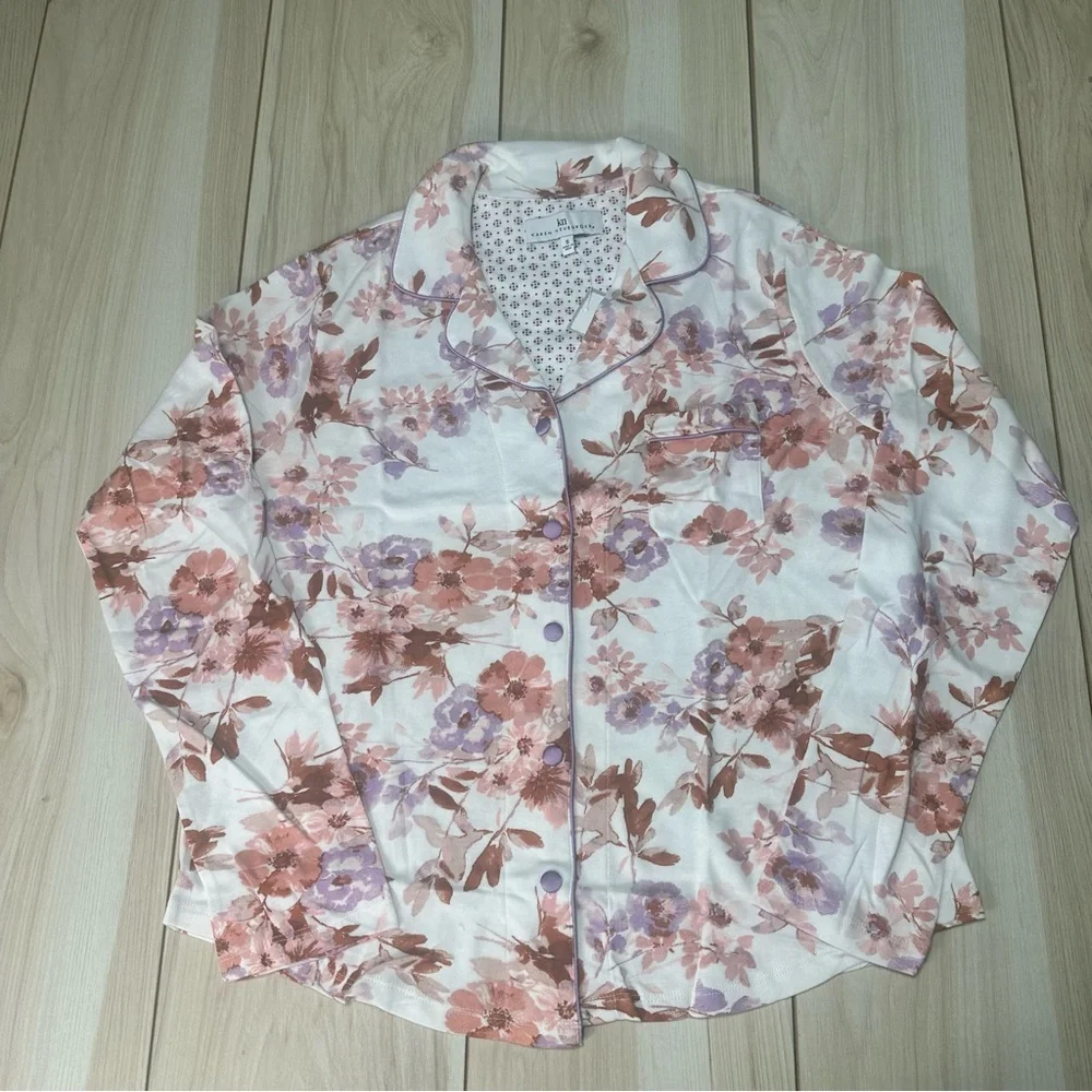 Karen Neuburger Women's Pajama Set‎ RLK0336 Natural Floral 2PC NWT Size Small